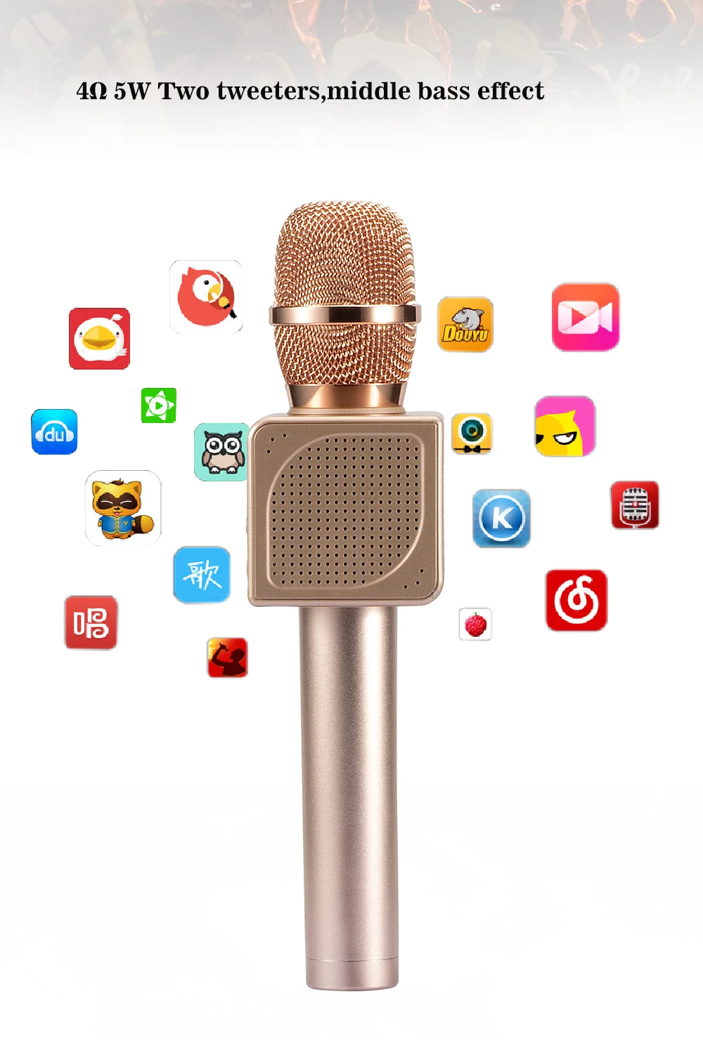 Original brand MicGeek Q11 Wireless Karaoke Microphone 2.1 Sound Track Dimensional Sound Voice Change 4 Speakers Smartphone 4