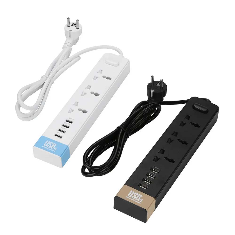 Цена Блок питания с USB стабилизатором напряжения 3 розетки 4 USB порт зарядное устройство Зарядка башня 10,29