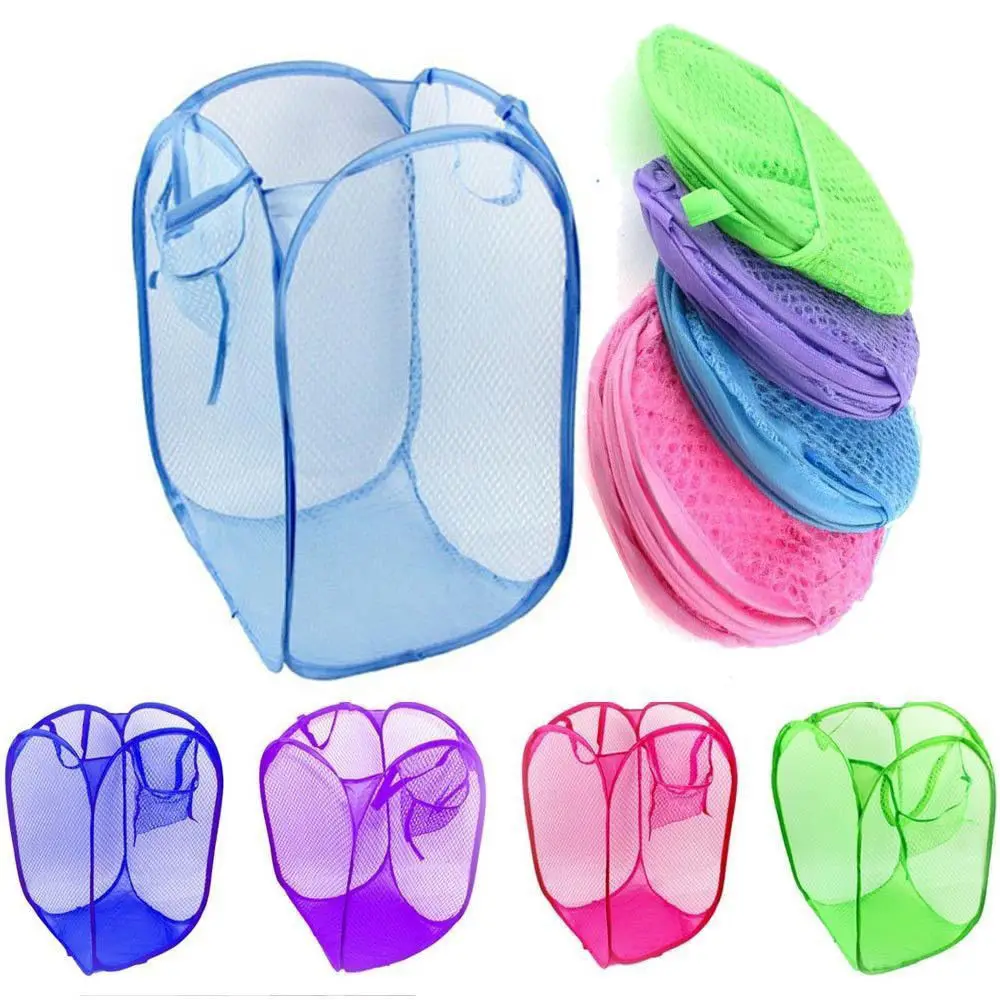 التخزين طوي ضوء السفر شبكة الغسيل سلة الملابس القذرة غسل كيس