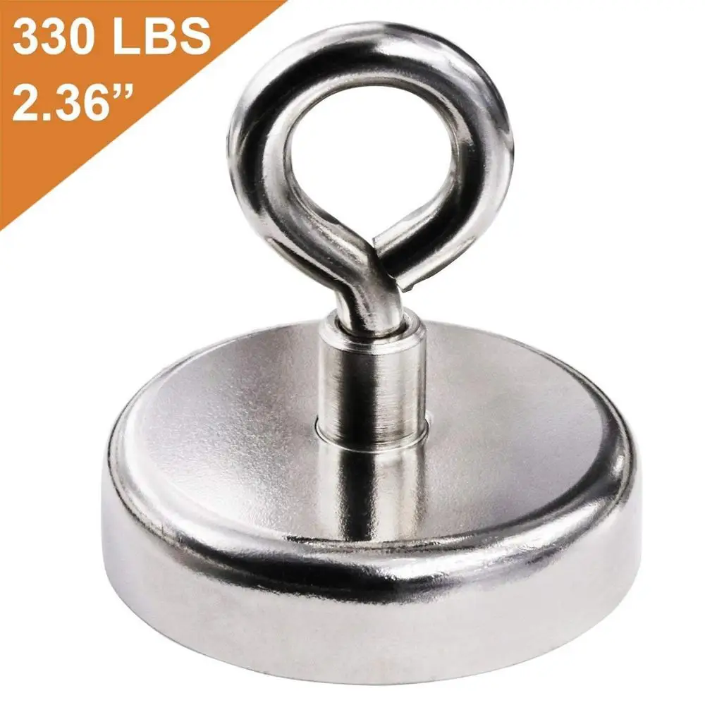 Koop Mikede Super Sterke Neodymium Vissen Magneet, 330 Lbs (150Kg) 2.36 Inch (60 Mm) sterke Neodymium Vissen M