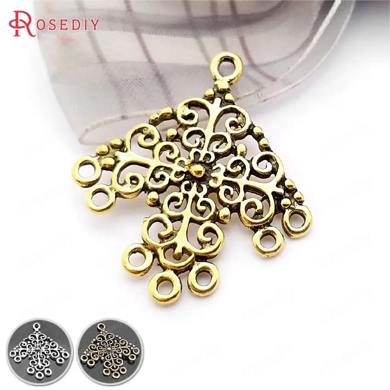 

(30512)20PCS 27x25MM Antique Gold Color Zinc Alloy Square Earrings Connector Charms Diy Jewelry Findings Accessories Wholesale