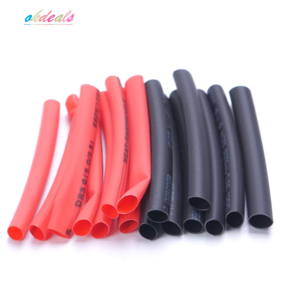 150 Pcs/Set Red&Black Sleeving Wire Wrap Kit Heat Shrink Tubing Tube