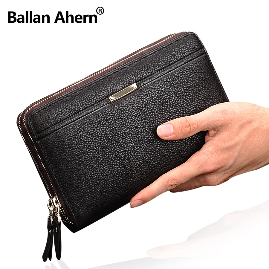 Luxury Brand Business Men Wallets Long PU Men's Leather Cell Phone