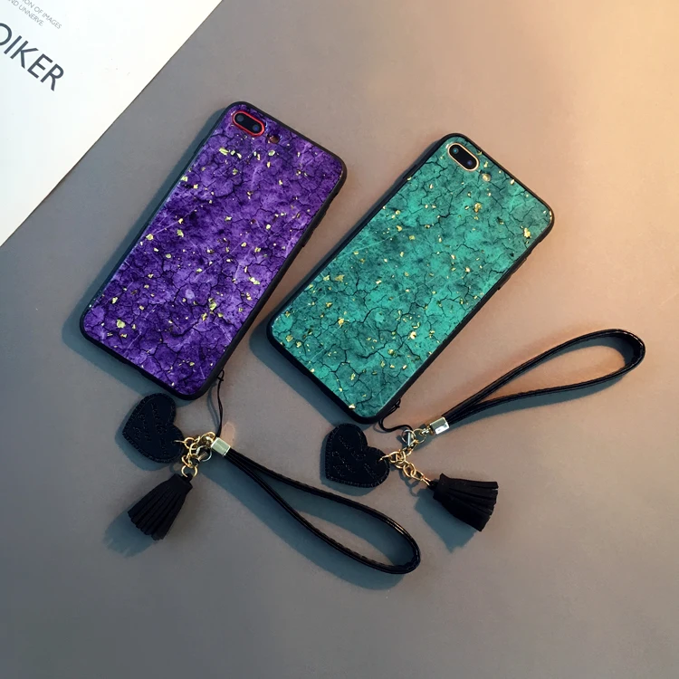 Фиолетовый мраморный Золотой фольгированный чехол для телефона iPhone XS Max XR X 8 7 6S 6