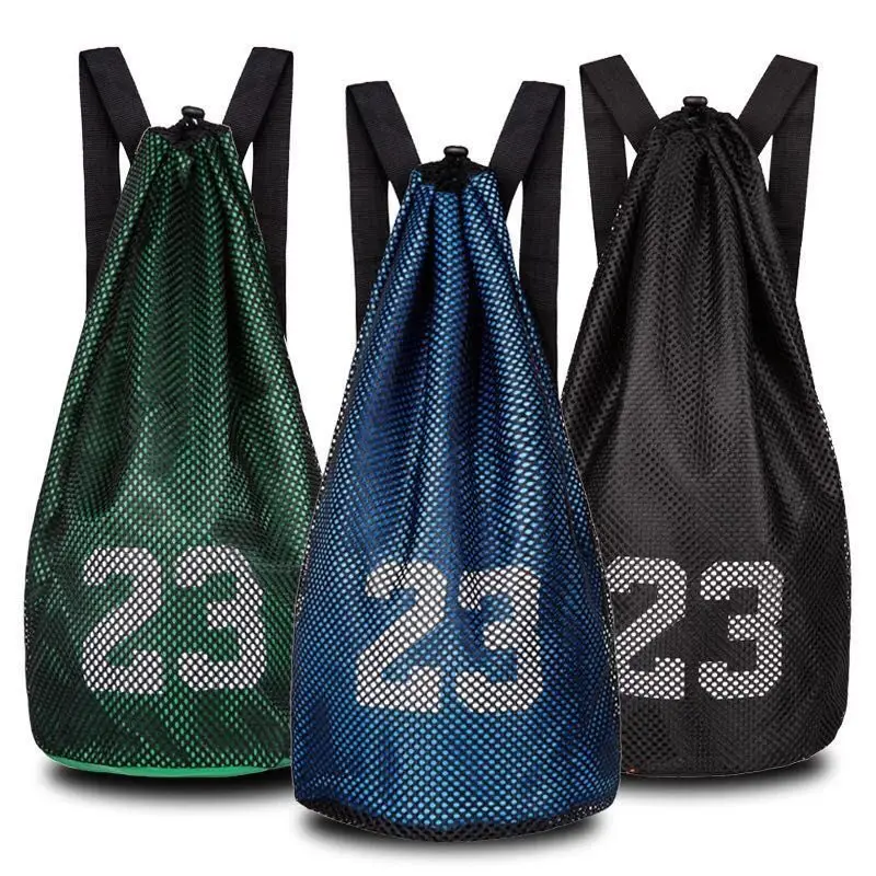 

Outdoor Sports Bags Drawstring Mesh Pack Fitness Bucket Backpack Shoulder Bags Basketball Soccer Large Capacity Gym Bag Unisex