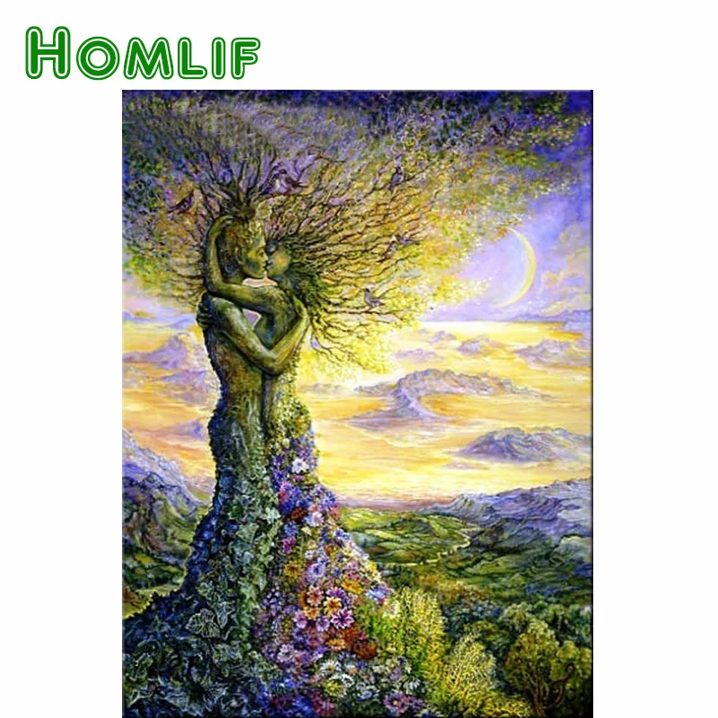 HOMLIF kiss алмазная живопись 5d diy Вышивка крестиком серии портретов горный хрусталь
