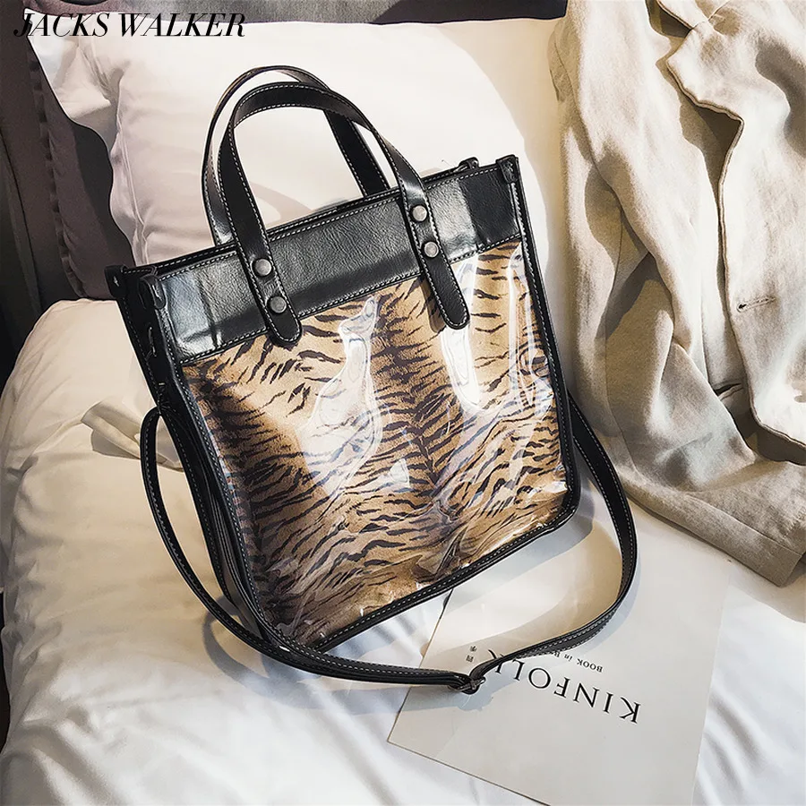 

Large-capacity Leopard Big Tote Bag For Women 2019 Fashion Tiger-grain Crossbody Lady Handbags And Purses Pvc Bags