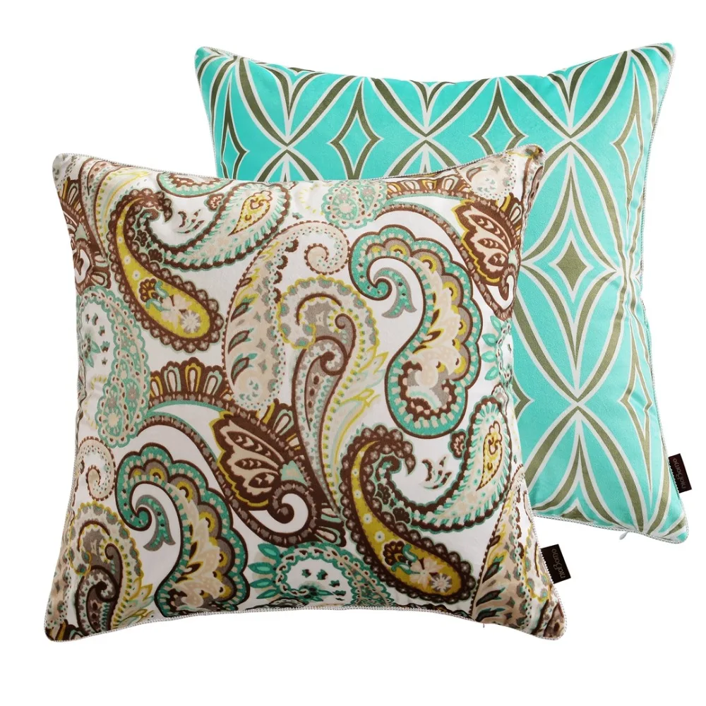 PatridgeSky Knitted Velvet Velour Paisely Pattern Rectangle Square