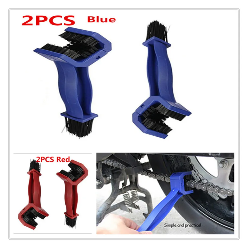 2pcs Scrubber Motorcycle blue bike set kit Gear Chain Brush Cleaner Tool For Kawasaki Z1000 ZX10R ZX12R ZX6R ZX636R ZX6RR ZX9R 2pcs fluffee interactive pet dog toy ball blue