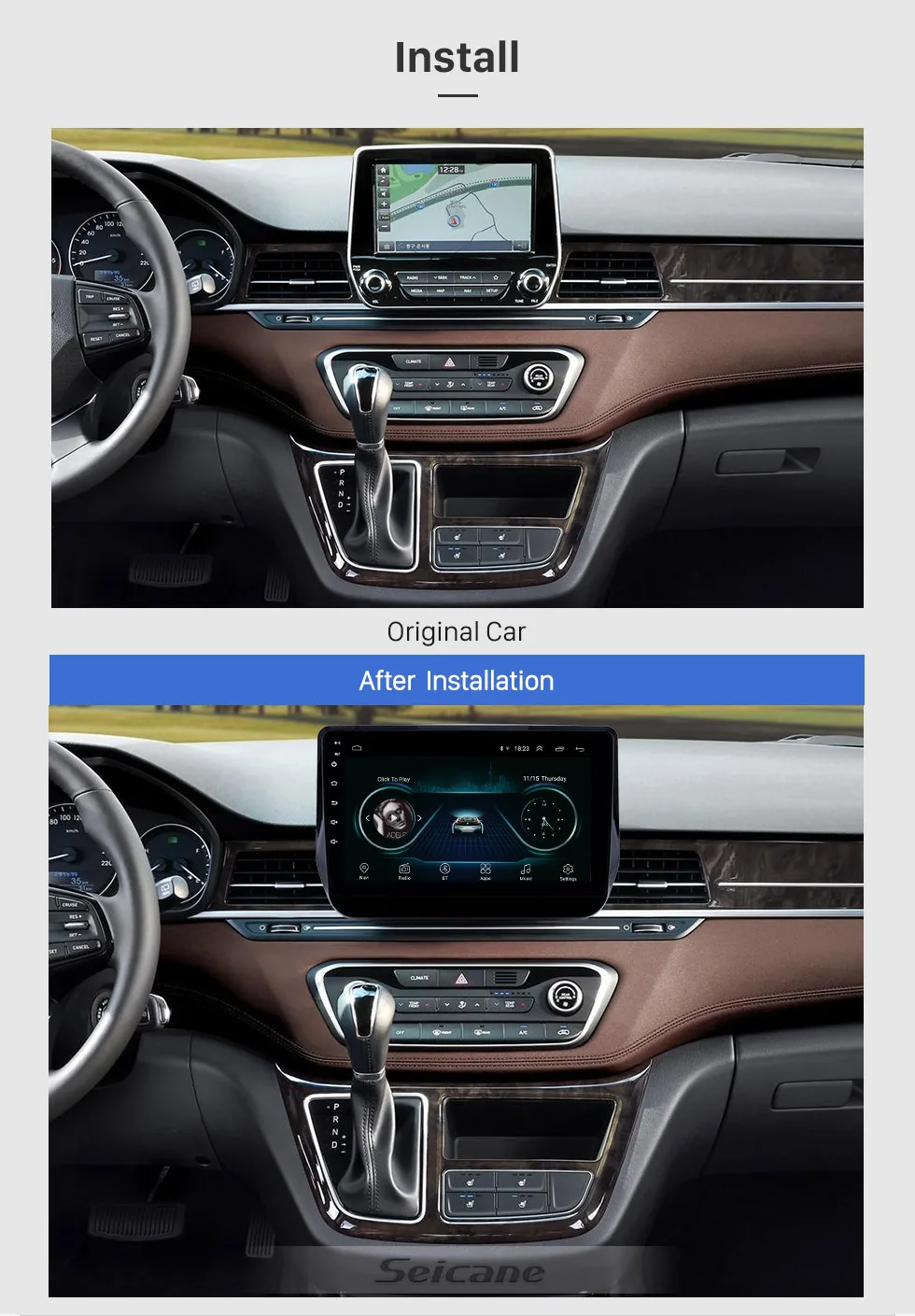 Best Seicane Car 9" Stereo HD 2Din for Hyundai H1 Grand Starex 2017 2018 2019 Android 8.1 Bluetooth AUX WIFI support DAB+ OBD2 DVR 1