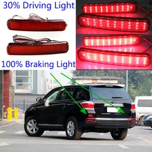 Buy 2PCS LED Rear Bumper Reflectors Brake Lights For Toyota Highlander 2011 2012 2013 6W Tail Lights Stop Lamps Warning lamps Free Shipping