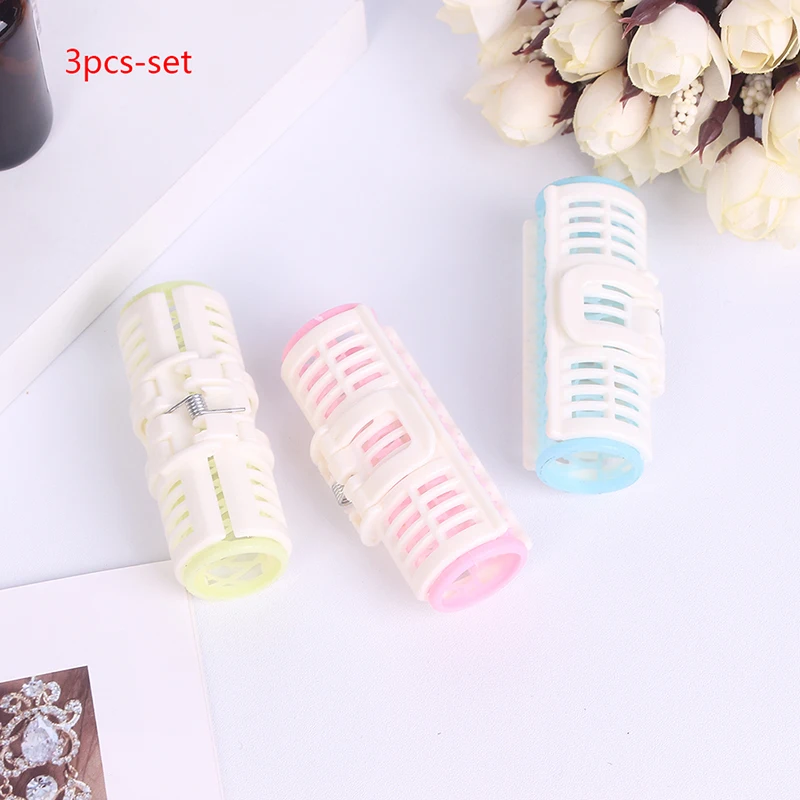 

3pcs Hairdressing Home Use DIY Magic Large Self-Adhesive Hair Rollers Styling Roller Roll Curler Hair Tool Color Random