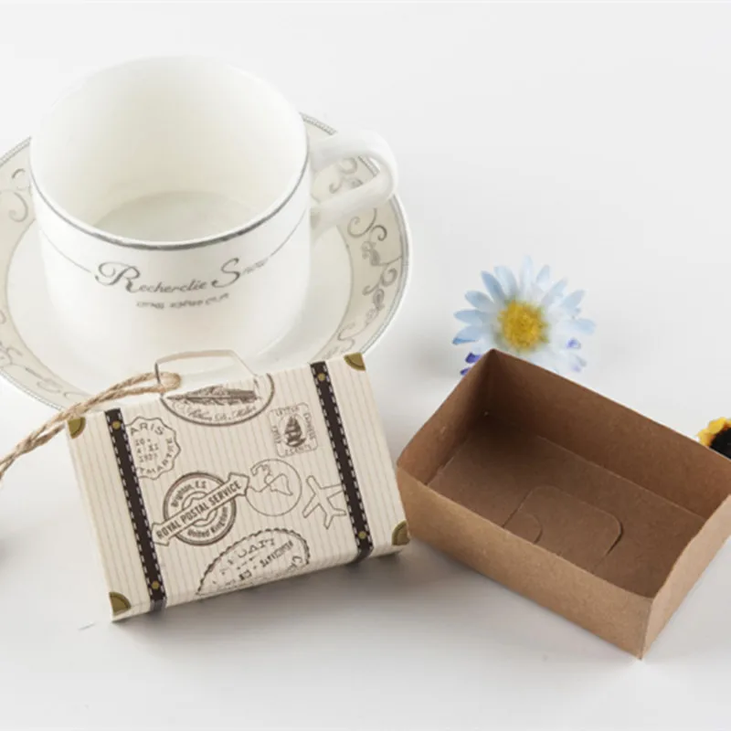 10 шт. креативный мини-чемодан, дизайнерская картонная коробка для конфет, коробка для конфет, коробка для шоколада, Свадебная подарочная коробка с картой