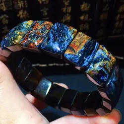 Natural Blue Red Pietersite Bangle Bracelet Namibia Gemstone Barrel Rectangle Beads 16.7x12x7mm Woman Man Love Gift Bracelets Natural Blue Red Pietersite Bangle Bracelet Namibia Gemstone Barrel Rectangle Beads 16.7x12x7mm Woman Man Love Gift Bracelets