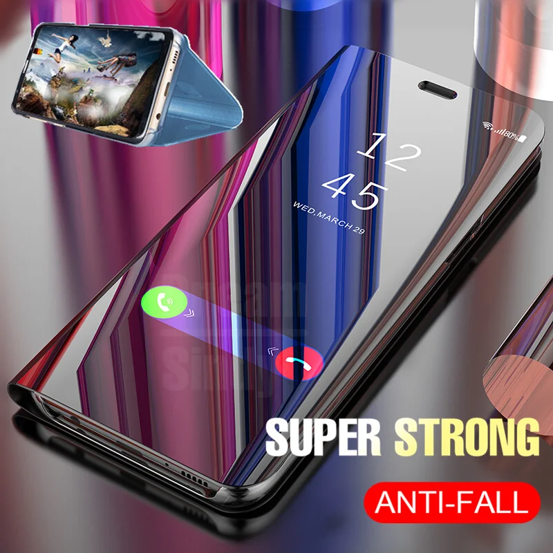 

Luxury Mirror Flip Case For Samsung Galaxy S7 Edge S8 Plus S9 Plus Note 8 Full Cover 360 degree Protector View Smart Phone Case