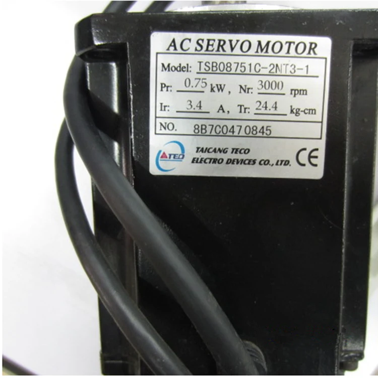 

Original TECO 750W cnc servo motor TSB08751C-2NT3-1