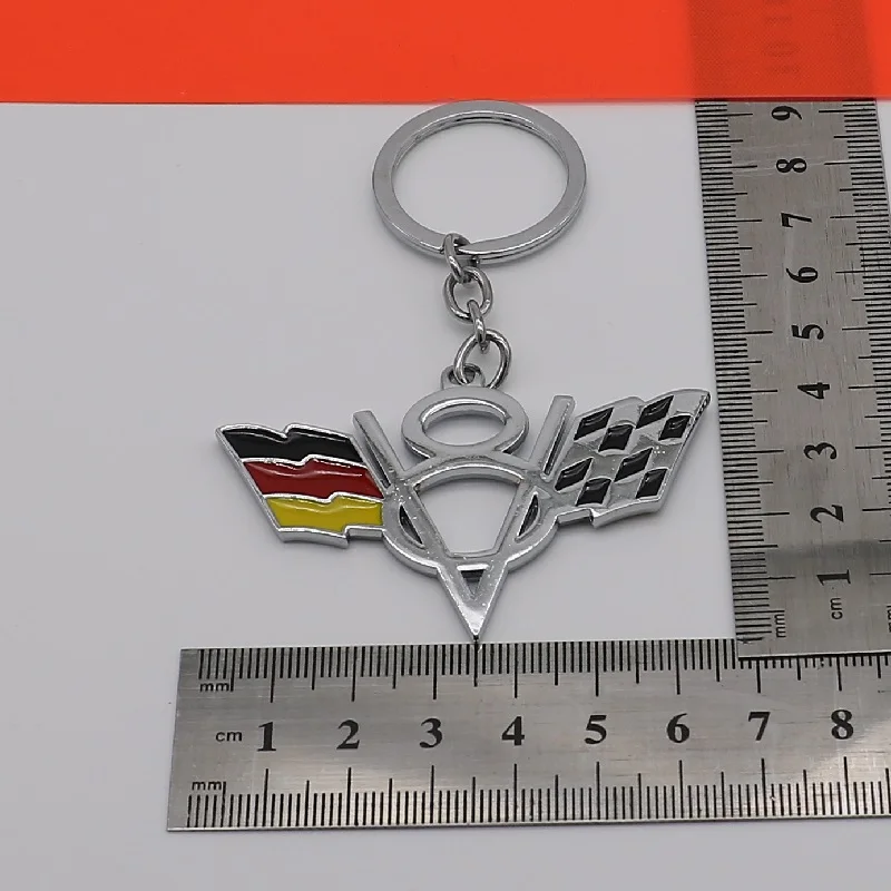 

BUYEE 1PC Newest Fashion for Benz AMG Mini Creative Key Chain Car Key Ring Keychain Jewelry Gifts V8 American flag New Design