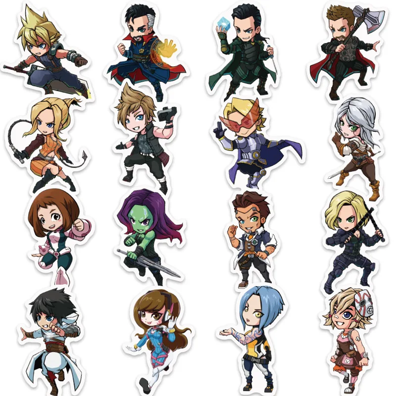 105pcs/pack No Duplicate Superheroes Sticker for Children for Laptop Suitcase Guitar Moto Car Skateboard Cool Fashion Sticker