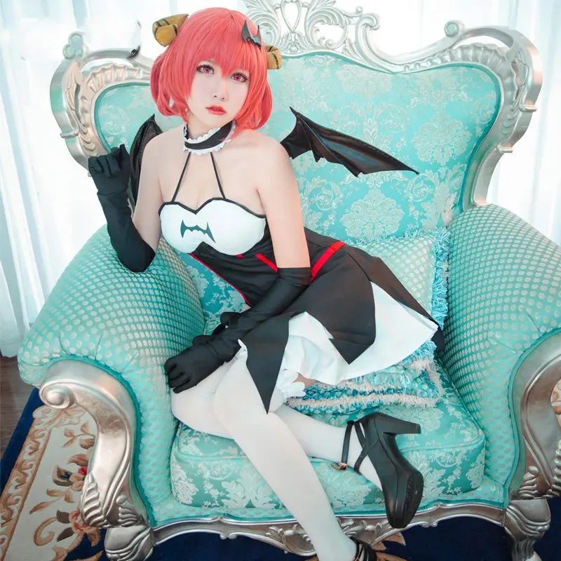 

Gabriel DropOut Cosplay Kurumizawa Satanichia McDowell Little Devil Dress Socks Headpiece Anime Halloween Carnival Party Costume