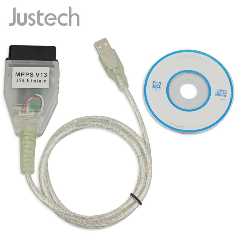 Justech SMPS MPPS V13.02 Интерфейс VAG USB кабель с cd драйверами для VW AUDI BMW Citroen Ecu Flasher OBDII OBD2