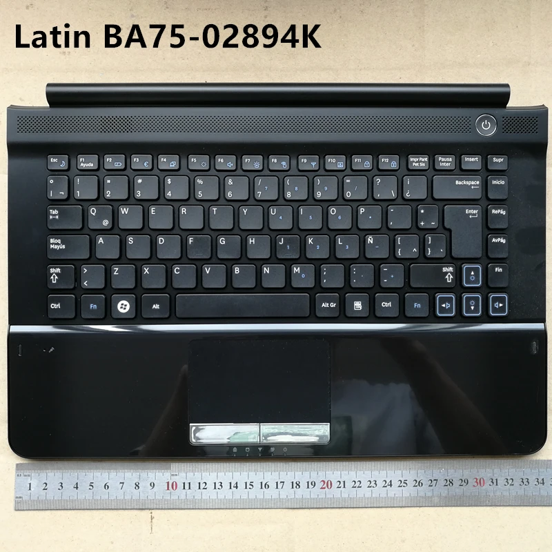 

Latin layout new laptop keyboard with touchpad palmrest for Samsung RC410 RC420 RC411 LA BA75-02894K