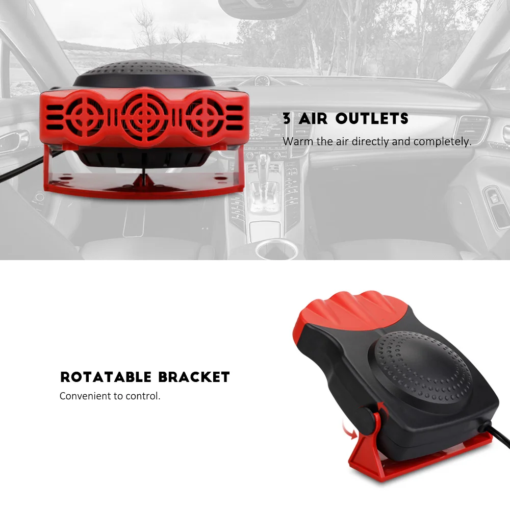 VicTsing Car Fan Heater 12V Car Portable Fan Heater Windscreen Window Demister Defroster 150W Cooling Fan Car Heater             (4)