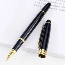 Luxury Brand Full Metal Ball Pen 0.5mm Medium Refill Gold& Silver Clip School Office Business Ballpoint Pens Writing Stationery