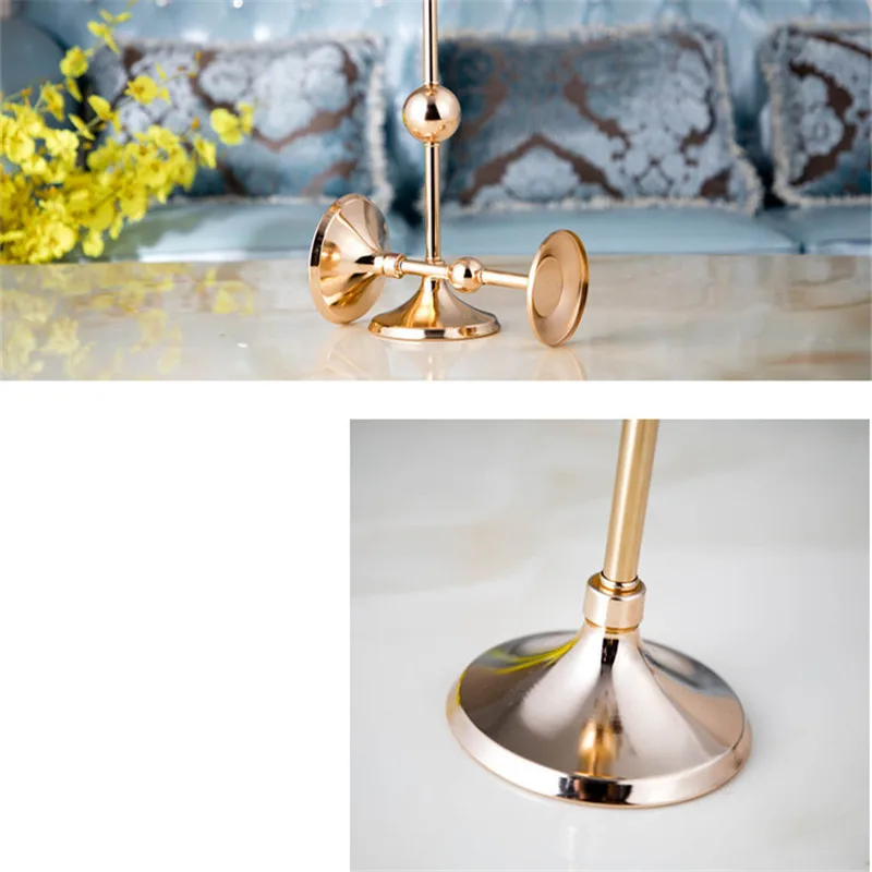 European High-end Wrought Iron Vertical Candlestick Wedding Flower Bracket Table Romantic Candlestick Creative Home Decoration