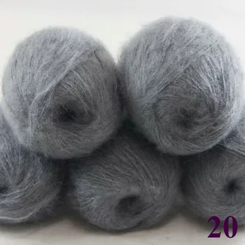 

Sale 5 balls x 50g Soft and comfortable MOHAIR Cashmere silk hand Knitting Yarn Grey 290-20