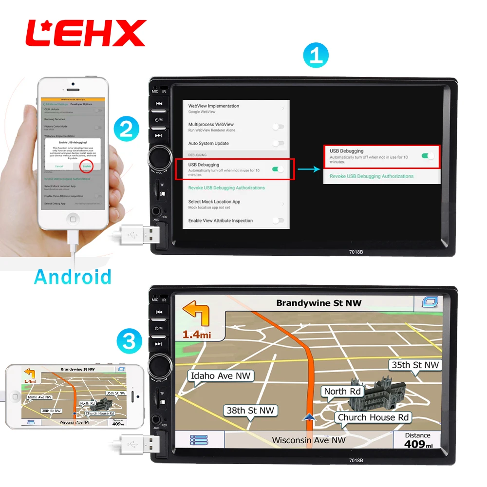 

LEHX 2din 701M Car Radio 7 "Touch in Dash Auto MP5 Audio Player Player Bluetooth Autoradio Rear View Camera Remote Control