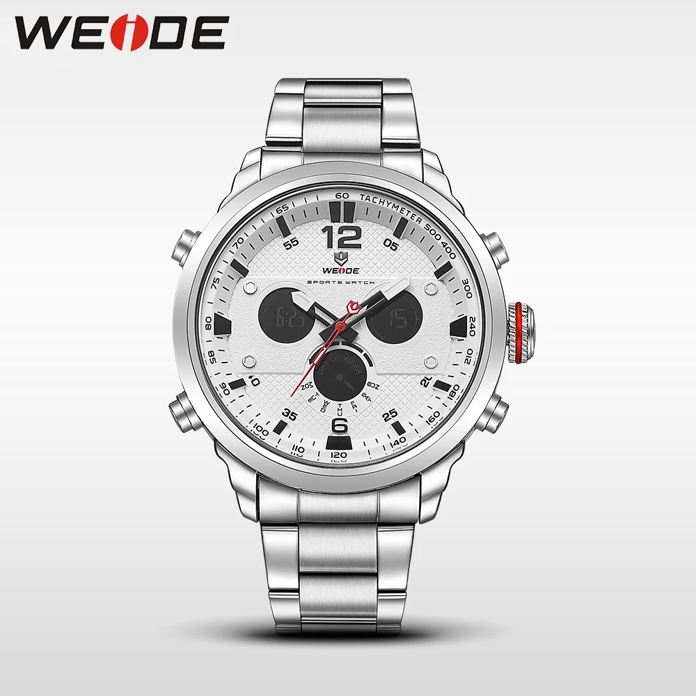 

WEIDE New Watches Men Luxury Brand Chronograph Men Sports Watches Waterproof Steel Quartz Men's Watch Clock