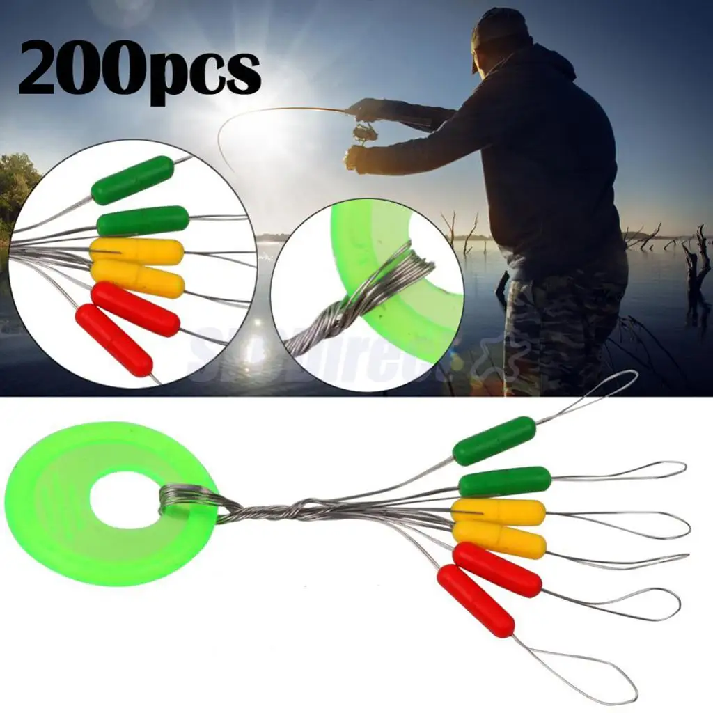 200Pcs 6+1 Fishing Space Beans Swivels Clip Connectors Fish Float ...