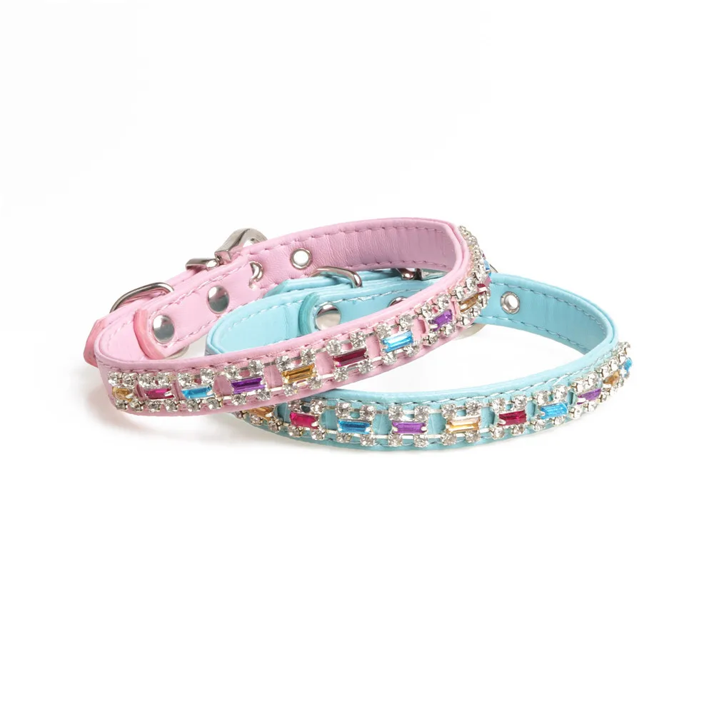 Free shipping multi color jewel dog collar small dog accessories cat