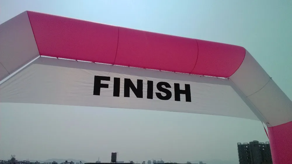 Дешевая розовая надувная финишная Арка С баннером для гонки