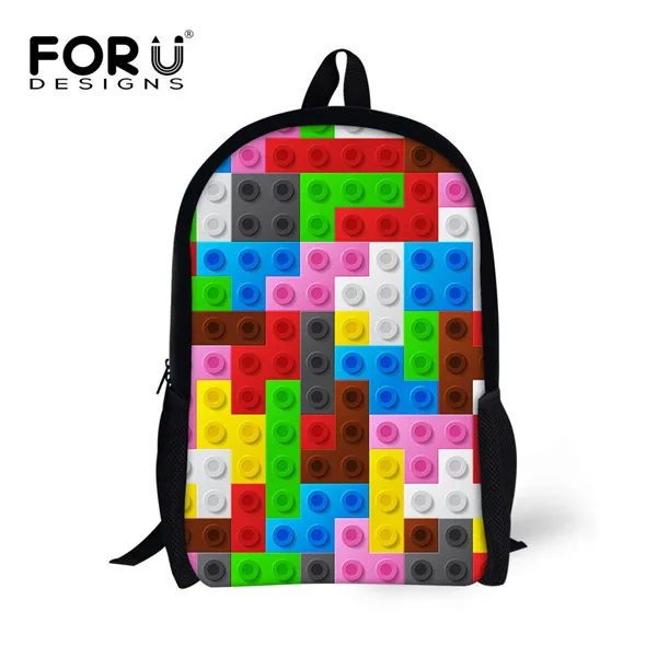 FORUDESIGNS/модные детские школьные сумки для девочек-подростков; смешанные цвета; дизайн пазлов; детский школьный рюкзак; женские рюкзаки; Mochilas - Цвет: C3913C