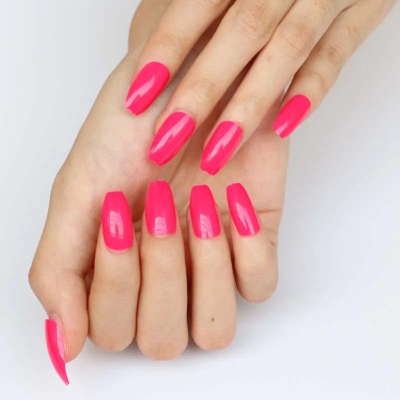 

The New candy color coffin shape nails, popular sales of the king, sexy must Bright red G91