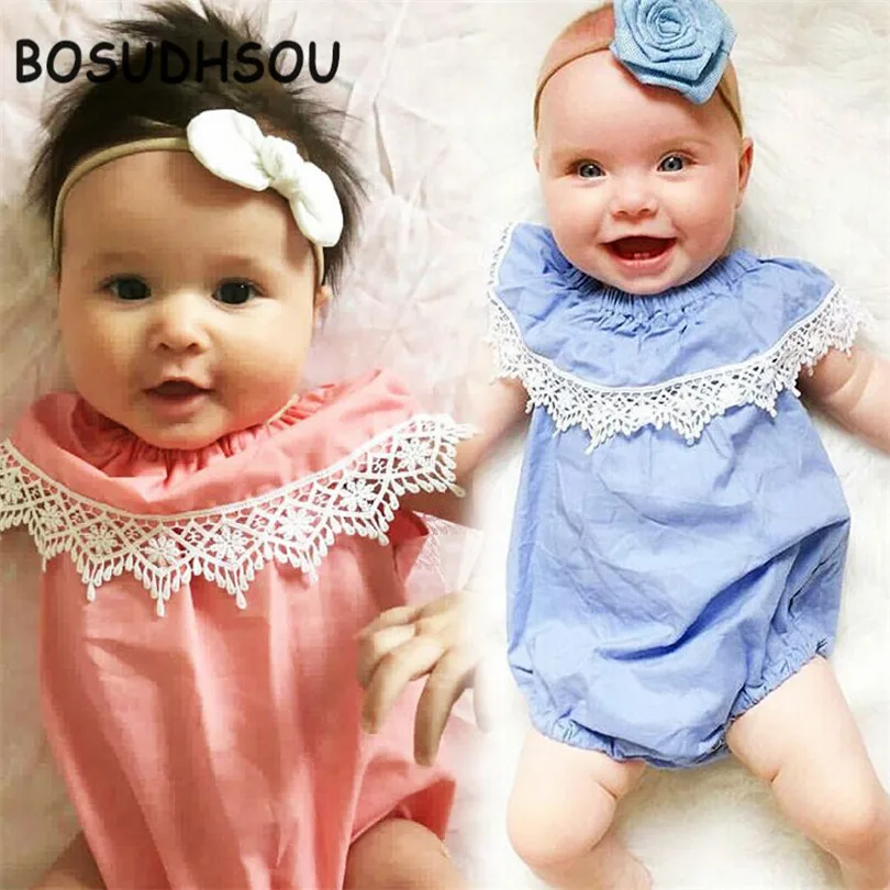 

Bosudhsou HH-50 Baby Suits Summer Girls Floral Outfits Bodysuit Cute Baby Jumpsuits Infant Girls Clothing Newborn Baby Clothes