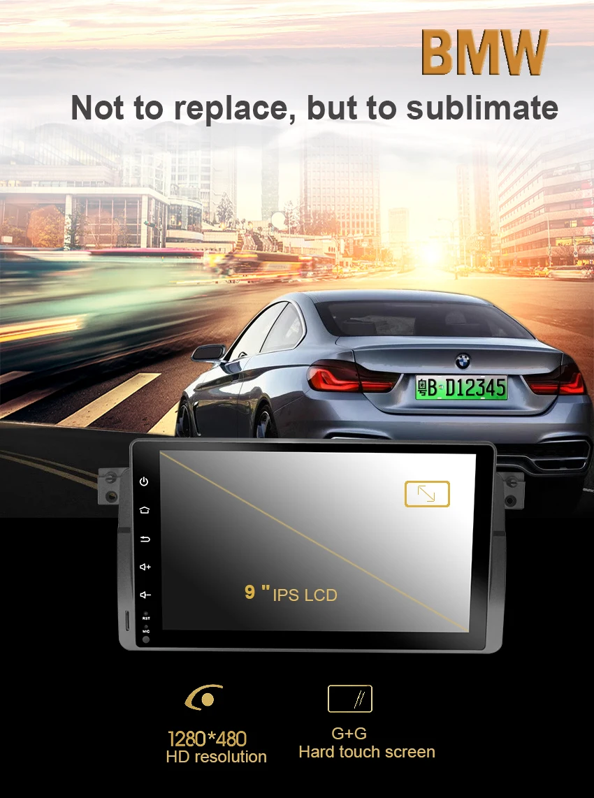 7 Koason 10.25 inch Android System 7.1.1 Car Media Player GPS Navigation Stereo for BMW E46 1998-2005