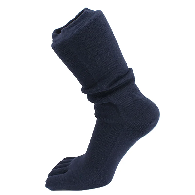 WHLYZ YW 5 пар/лот; носки с пятью пальцами; длинные носки из чесаного хлопка; однотонные Компрессионные носки с пальцами; calcetines hombre; горячая распродажа