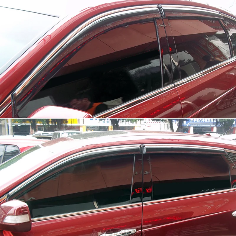 

4PCS Side Door Window Vent Shades Deflector Guard Trim For Honda Crosstour 2010 2011 2012 2013