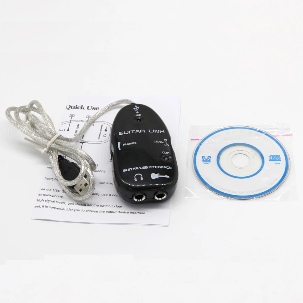 USB Guitar Link Guitar To USB Interface Link Audio Cable Adapter Connector Instrument for PC Computer Recording