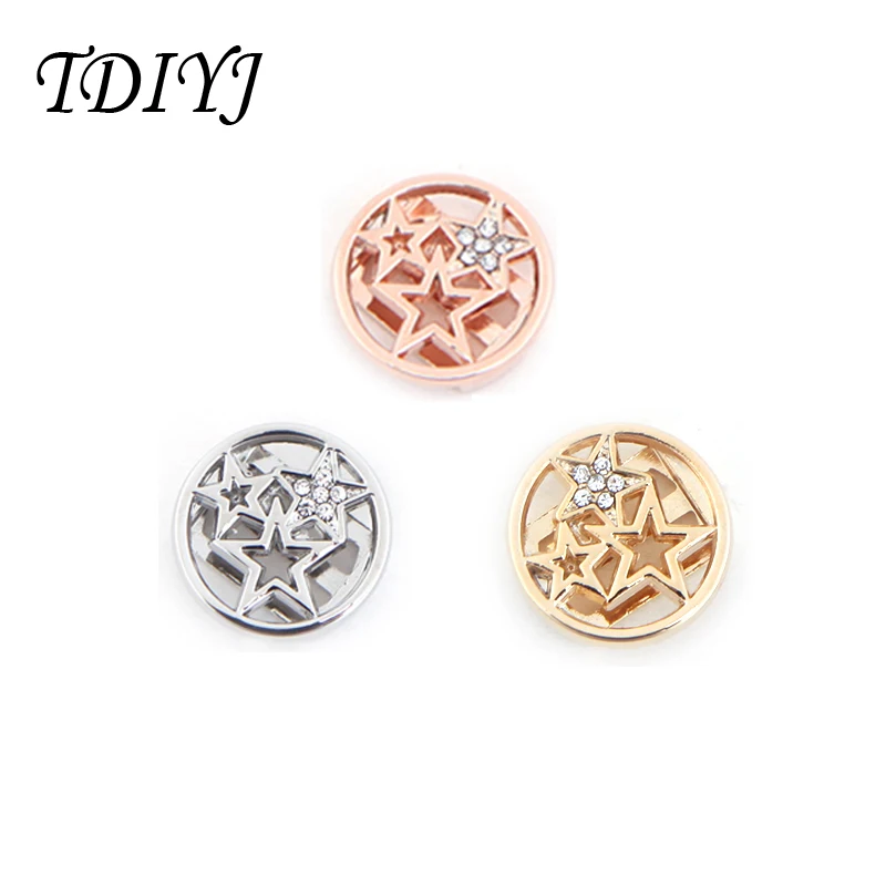 

TDIYJ 3 Color Stars Slide Charm Keeper for Leather/Mesh Bracelet Keeper Bead Charms as Women Jewelry Accessories 9pcs/lot