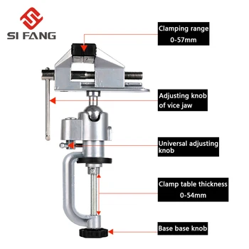 

360 Degree Universal Table Bench Vise for Electric Drill Stent Bench Screw Clamp Grinder Holder