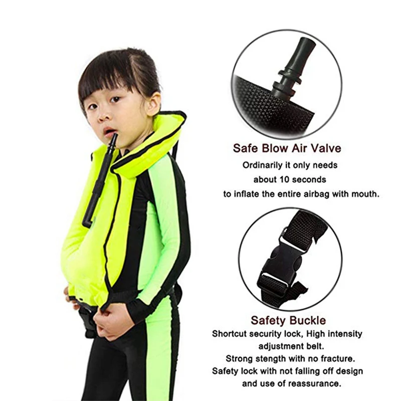 6 ألوان نفخ سترة السباحة سترة نجاة ل الغوص العائمة جهاز السباحة الانجراف تصفح الرياضات المائية إنقاذ الحياة