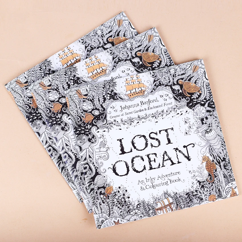 1 PC 24 Pages English Edition Lost Ocean Inky Coloring Book for Kids Adult Relieve Stress Kill Time Graffiti Drawing Art Books 1 PC 24 Pages English Edition Lost Ocean Inky Coloring Book for Kids Adult Relieve Stress Kill Time Graffiti Drawing Art Books