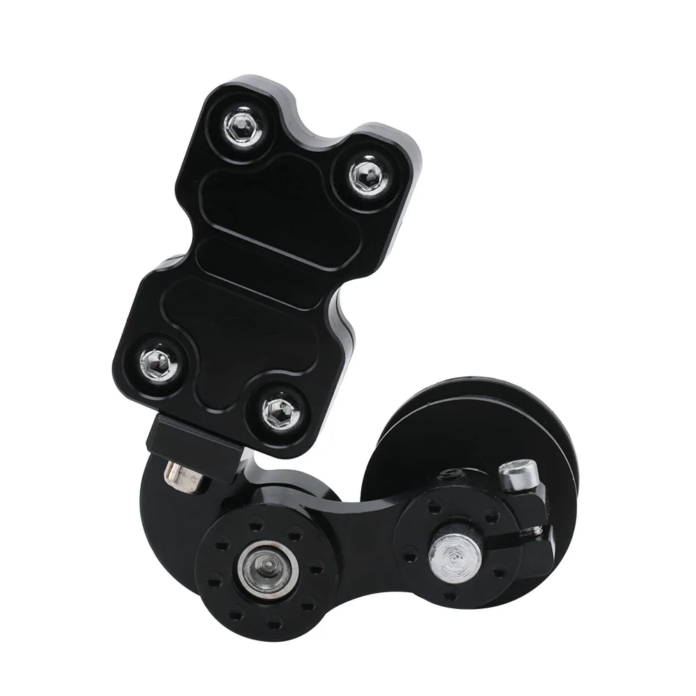 Black Silver Universal Aluminum Adjuster Chain Tensioner Roller For