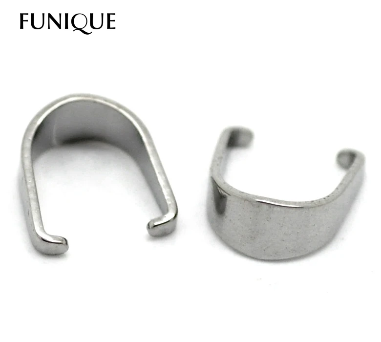 100PCs Silver Tone Stainless Steel Pinch Clips Bail Connectors Findings