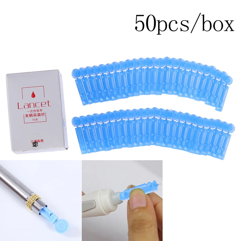 

New 50Pcs/Box Needles Massage Stick Use For Pen Disposable Sterile Lancets Fleam Vent Drain Blood Lancet Dedicated 28g