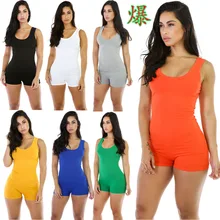 Summer Fitness Workout Short Trousers Sleeveless Clubwear Short Pants Bodycon Jumpsuits Rompers Women Ladies Slim Playsuit Summer Fitness Workout Short Trousers Sleeveless Clubwear Short Pants Bodycon Jumpsuits Rompers Women Ladies Slim Playsuit