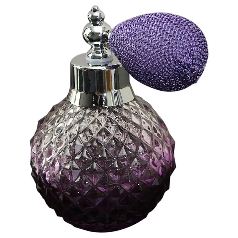 

110ML Vintage Crystal Spray Perfume Bottle White Short Atomizer Refillable Glass